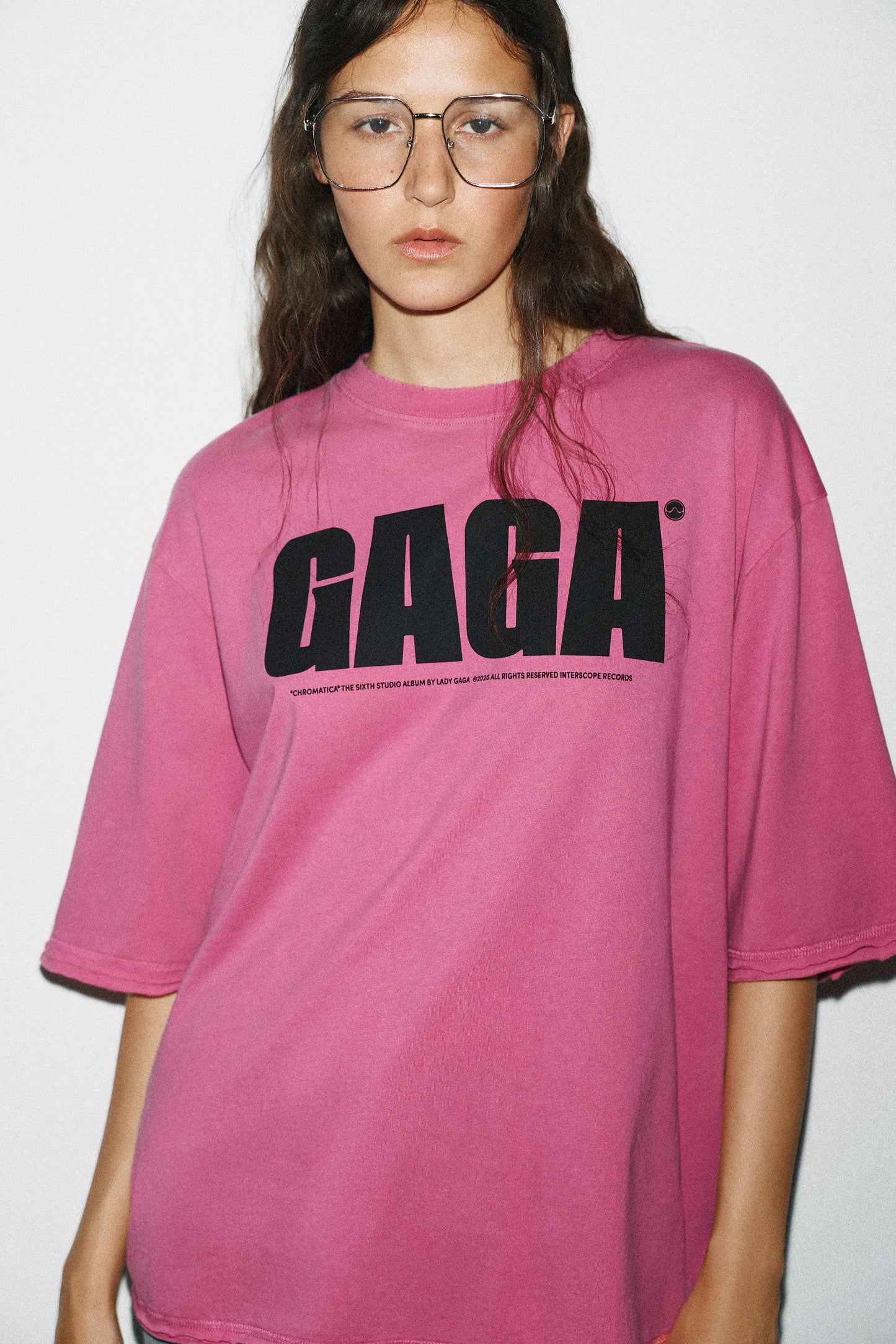 LADY GAGA WASHED-EFFECT T-SHIRT