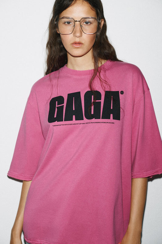 LADY GAGA WASHED-EFFECT T-SHIRT