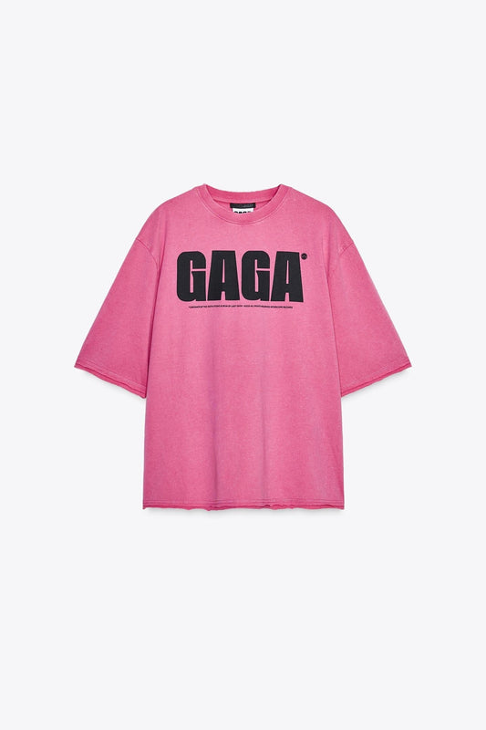 LADY GAGA WASHED-EFFECT T-SHIRT