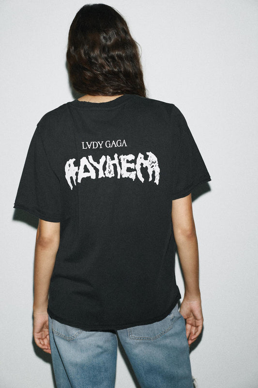 LADY GAGA FADED-EFFECT T-SHIRT