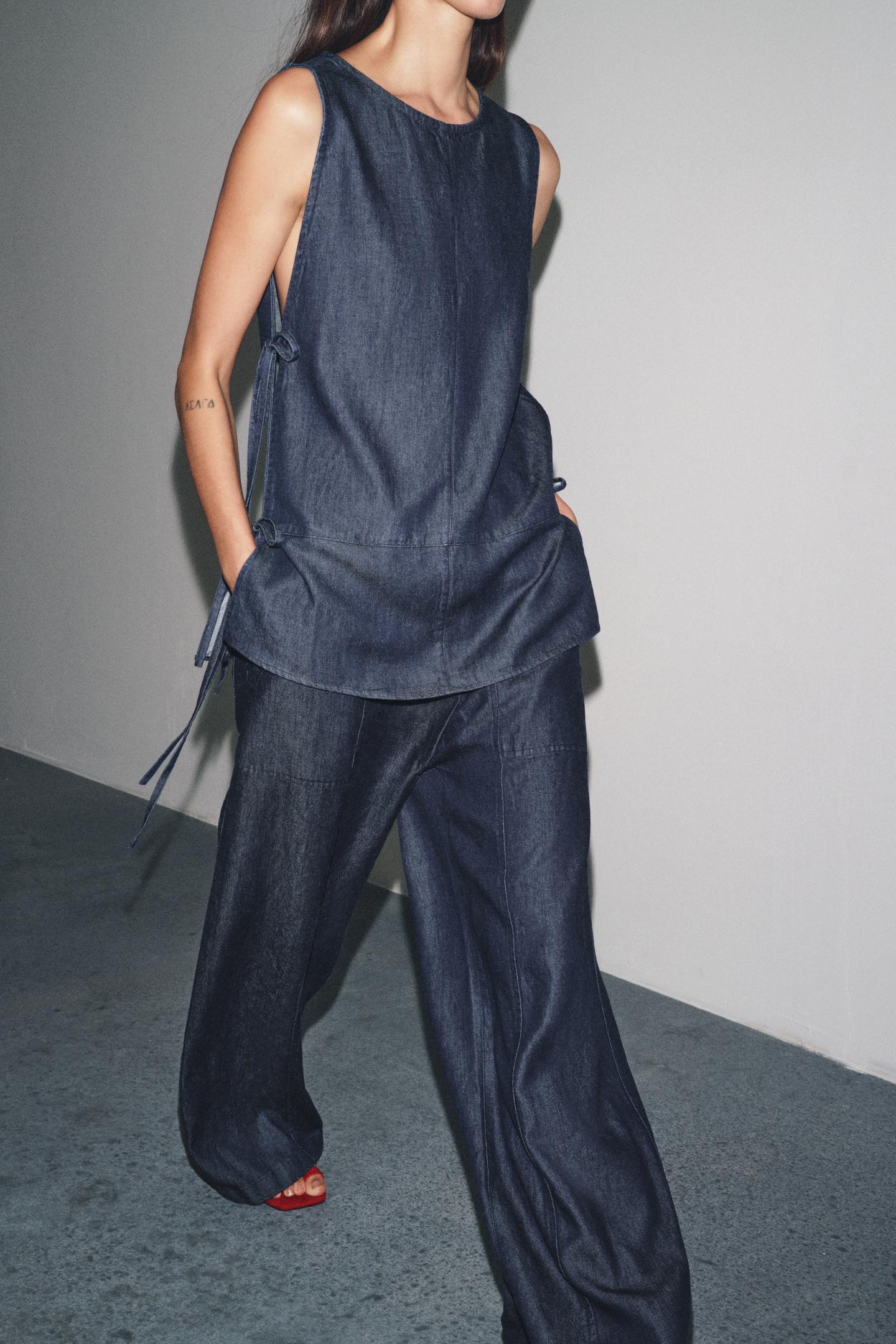 ZW COLLECTION CROSSOVER DENIM TROUSERS